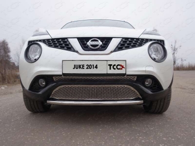 Накладка решётки радиатора верхняя ТСС для Nissan Juke 2014-2018