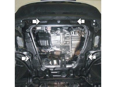 Защита картера двигателя, КПП (1,5 мм, сталь) для Nissan Juke 2010-2013, 2013-2019