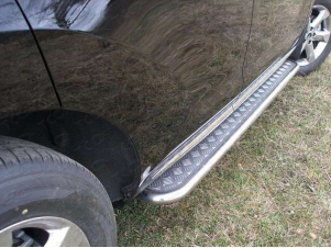 Пороги с площадкой алюминиевый лист 42 мм для Nissan Murano № NISMUR10-04