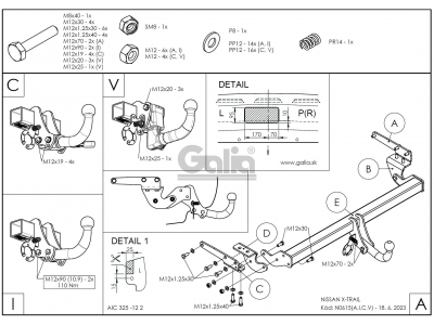 Фаркоп оцинкованный для Nissan X-Trail T33 2022-н.в., Nissan Rogue T33 2021-н.в. быстросъемное крепление шара