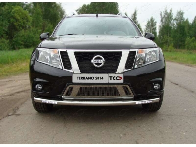Защита переднего бампера с ДХО 60 мм ТСС для Nissan Terrano 2014-2021