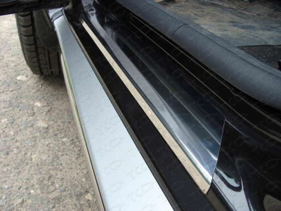 Накладки порогов зеркальный лист (комплект 2 шт) для Nissan Terrano № NISTER14-13