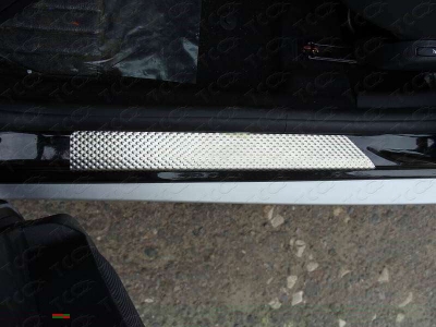 Накладки порогов шлифованный лист надпись TERRANO (комплект 2 шт) для Nissan Terrano № NISTER14-21