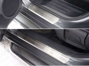 Накладки на пороги шлифованный лист 1 мм для Nissan X-Trail № NISXTR15-23