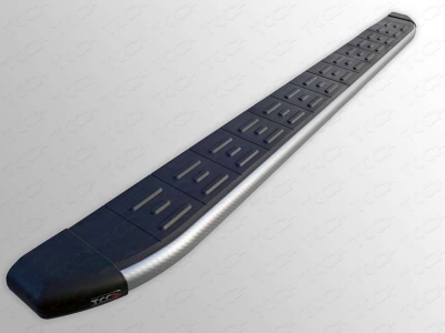Пороги алюминиевые ТСС с накладкой серебристые для Nissan Qashqai 2015-2019