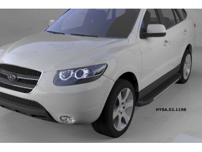 Пороги алюминиевые Onyx для Hyundai Santa Fe 2006-2012