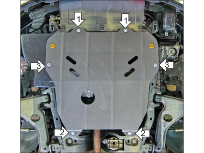 Усиленная защита картера двигателя, КПП (2 мм, сталь) для Opel Zafira 2005-2011, Opel Astra H 2004-2010, Opel Astra G 1998-2005, Opel Astra Family 2010-2014, Chevrolet Viva 2003-2008