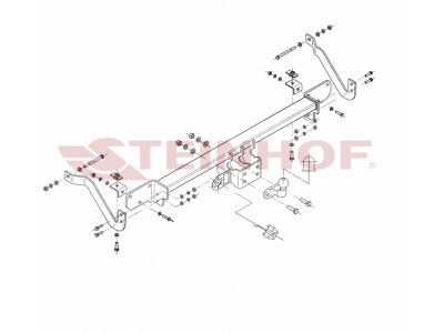 Фаркоп для Peugeot Boxer , в т.ч. L4/XL 2006-02/2014, 03/2014-н.в., FIAT Ducato фургон, микроавтобус, в т.ч. L4/XL 2006-02/2014, 03/2014-н.в., Citroen Jumper фургон, микроавтобус, в т.ч. L4/XL 2006-02/2014, 03/2014-н.в. фланцевое крепление шара