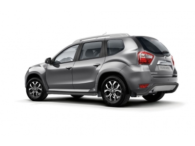 Защита порогов вогнутая d=63 мм ШАГРЕНЬ (ППК) для Renault Duster 2012-2020, Nissan Terrano 2014-2022