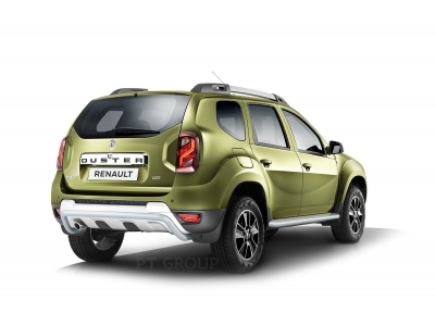 Защита порогов с алюм. площадкой d=51 мм «Эстонец» ИСКРА (ППК) для Renault Duster 2012-2020, Nissan Terrano 2014-2022