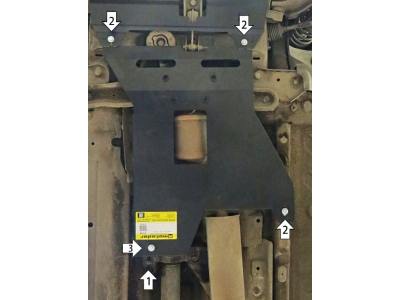 Усиленная защита датчика (2 мм, сталь) для Renault Kaptur 2016-2022, Renault Duster 2015-2021, 2021-2022, Renault Arkana 2019-2022, Nissan Terrano 2014-2022