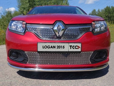 Защита переднего бампера 42 мм ТСС для Renault Logan 2015-2018