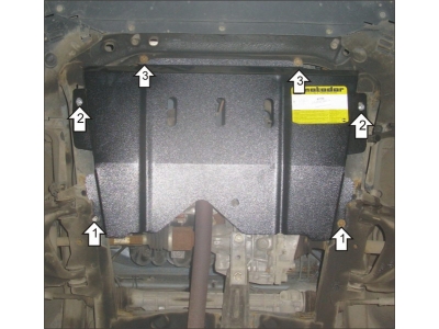 Усиленная защита картера двигателя, КПП (2 мм, сталь) для Renault Sandero Stepway 2009-2022 Renault Sandero 2008-2022,Renault Logan 2004-2016, Renault Logan II седан 2014-2022, Nissan Almera 2012-2018, Lada XRay 2016-2022, Lada Largus 2012-н.в.