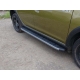 Пороги алюминиевые ТСС с накладкой серые для Renault Sandero Stepway 2015-2021