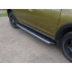 Пороги алюминиевые ТСС с накладкой серебристые для Renault Sandero Stepway 2015-2021