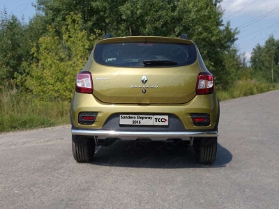 Защита заднего бампера 60 мм ТСС для Renault Sandero Stepway 2015-2018