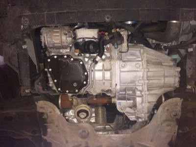Защита картера двигателя, КПП (2,5 мм, сталь) для Renault Trafic 2006-2014 (V = 2.0d MT), Renault Trafic 2014-н.в. (V = 1.6d MT FWD)