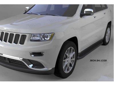 Пороги алюминиевые Sapphire Black для Jeep Grand Cherokee 2010-2021