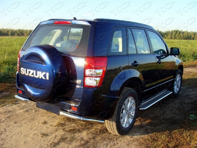 Защита заднего бампера уголки 60 мм для Suzuki Grand Vitara № SUZGV5D12-07