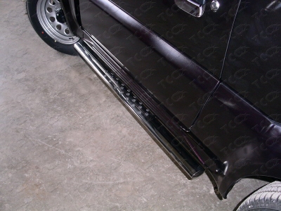 Пороги труба овальная с проступью 75×42 мм для Suzuki Jimny № SUZJIM-02
