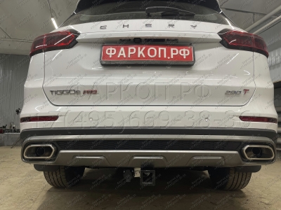 Фаркоп для Chery Tiggo 8 2020-2024, Chery Tiggo 8 Pro 2021-2024, Chery Tiggo 8 Pro Max 2022-н.в., Tenet T8 2025-н.в. съемное крепление шара под американский квадрат