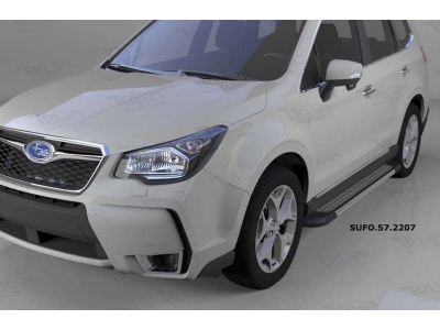 Пороги алюминиевые Topaz для Subaru Forester SJ 2013-2016