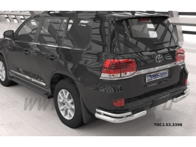 Защита задняя двойные уголки 76-42 мм Турция для Toyota Land Cruiser 200 2007-2021