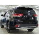 Защита заднего бампера радиусная двойная d-60+53 для Toyota Highlander 2017-2019
