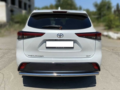 Защита заднего бампера радиусная одинарная d-60 для Toyota Highlander 2019 – н.в.