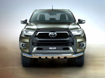 Защита переднего бампера d-76 с доп.накладками для Toyota Hilux VIII Рестайлинг 2020 – н.в.