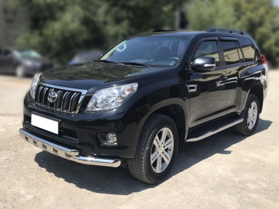 Защита переднего бампера d-76+60 с перемычками для Toyota Land Cruiser Prado 150 2009-2013