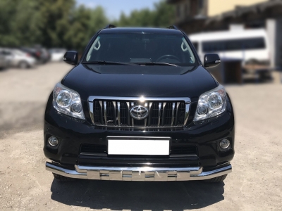 Защита переднего бампера d-76+60 с перемычками для Toyota Land Cruiser Prado 150 2009-2013