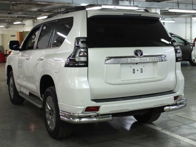Защита заднего бампера "уголки" d-76+43 для Toyota Land Cruiser Prado 150 STYLE 2019 – н.в.