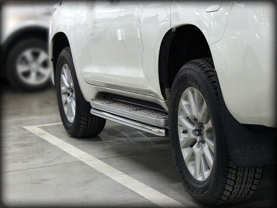 Пороги (обвод штатного порога, под порог) d-53 для Toyota Land Cruiser Prado 150 BLACK ONYX 2020 – н.в.