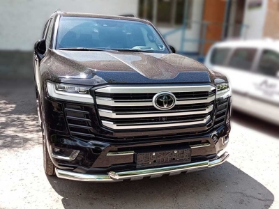 Защита переднего бампера d-76 с доп.накладками для Toyota Land Cruiser 300 70TH ANNIVERSARY 2021–н.в.