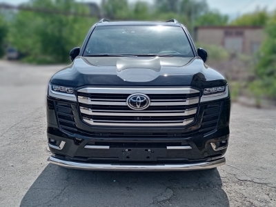 Защита переднего бампера радиусная d-76 с подгибами для Toyota Land Cruiser 300 70TH ANNIVERSARY 2021–н.в.