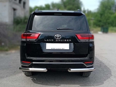 Защита заднего бампера "уголки" d-76 для Toyota Land Cruiser 300 70TH ANNIVERSARY 2021–н.в.