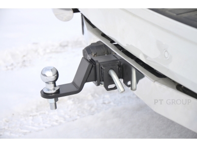 Фаркоп с нержавеющей накладкой для Toyota Land Cruiser Prado J120 2003-2009, J150 2009-2023, Lexus GX 470 2003-2009, GX 460 2009-2023 съемное крепление шара под американский квадрат