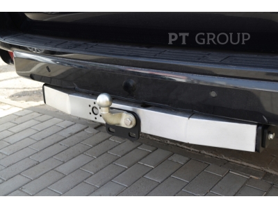 Фаркоп с нержавеющей накладкой для Toyota Land Cruiser Prado J120 2003-2009, J150 2009-2023, Lexus GX 470 2003-2009, GX 460 2009-2023 фланцевое крепление шара