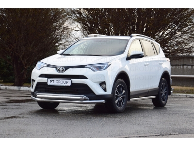 Защита порогов d=63 мм (НПС) для Toyota RAV4 2013-2018