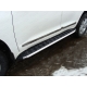 Пороги алюминиевые ТСС с накладкой для Toyota Land Cruiser 200 2015-2021