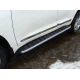 Пороги алюминиевые ТСС с накладкой серые для Toyota Land Cruiser 200 2015-2021