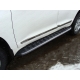 Пороги алюминиевые ТСС с накладкой чёрные для Toyota Land Cruiser 200 2015-2021