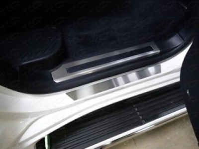Накладки на пороги шлифованный лист для Toyota Land Cruiser 200 № TOYLC20015-19