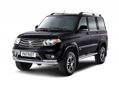 Защита порогов с алюм. площадкой d=51 мм ИСКРА (ППК) для UAZ Patriot 2014-н.в.