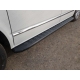 Пороги алюминиевые ТСС с накладкой чёрные для Volkswagen Multivan T6 2015-2021
