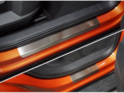 Накладки на пороги (лист шлифованный) 4шт для Volkswagen Taos 2020 – н.в. VWTAO21-03