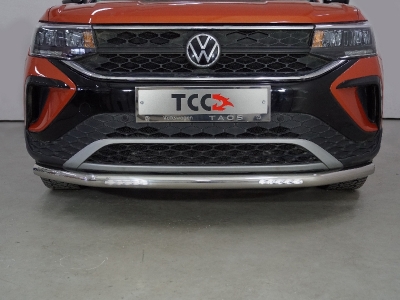 Защита передняя нижняя (с ДХО) 60,3 мм ТСС для Volkswagen Taos 2020 – н.в.
