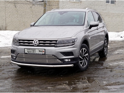 Защита передняя нижняя 60,3 мм ТСС для Volkswagen Tiguan 2016-2021