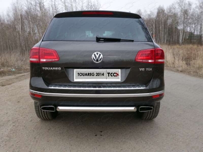 Защита заднего бампера 60 мм ТСС для Volkswagen Touareg 2014-2017
